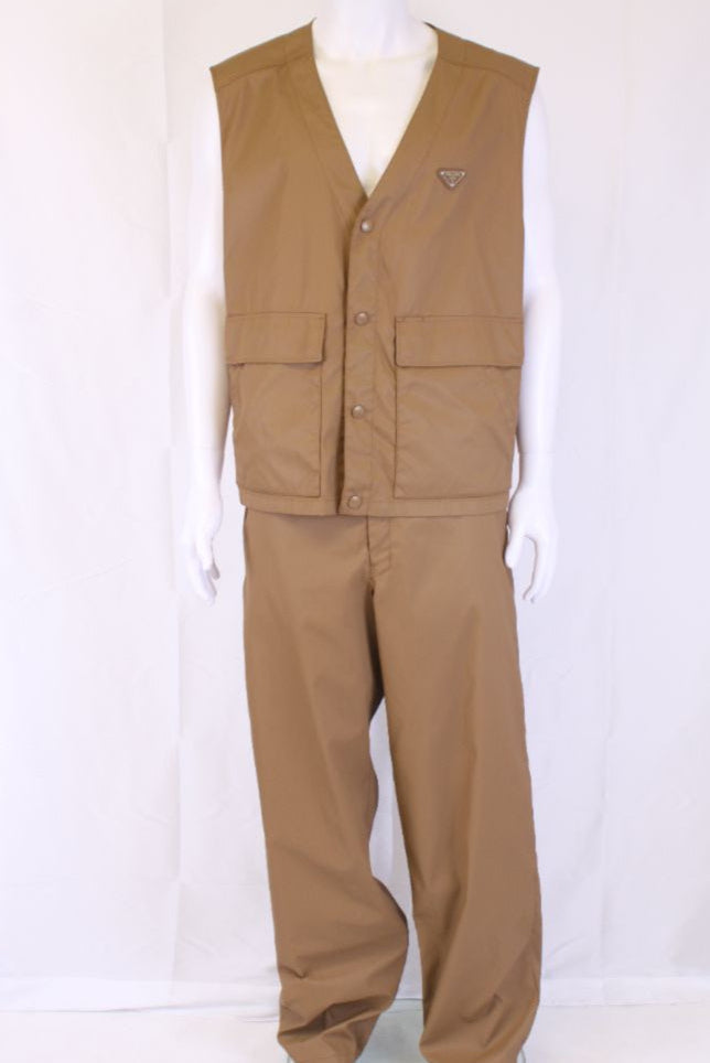 Prada Nylon Waistcoat/ Tro r Co-Ord Tan XL