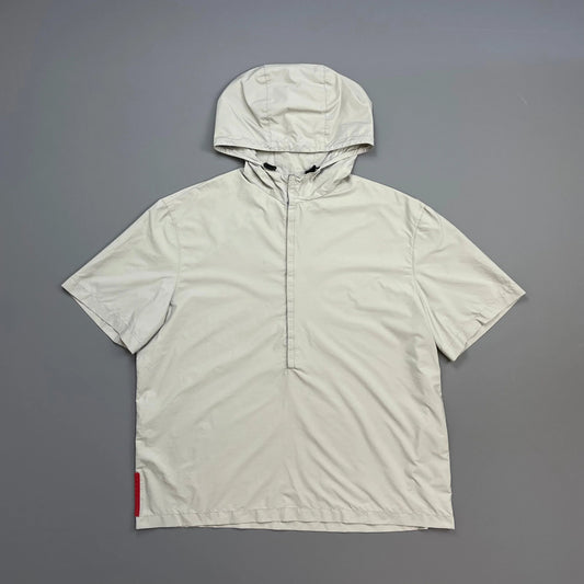 Prada Sport Grey SS99 Nylon Hooded Pullover Shirt Outerlayer