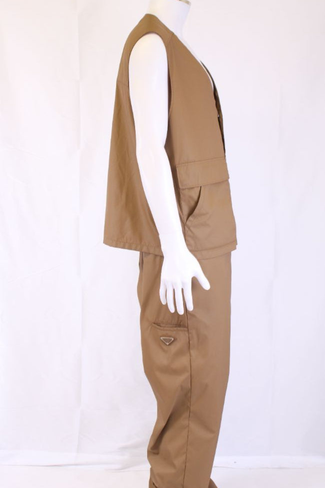 Prada Nylon Waistcoat/ Tro r Co-Ord Tan XL