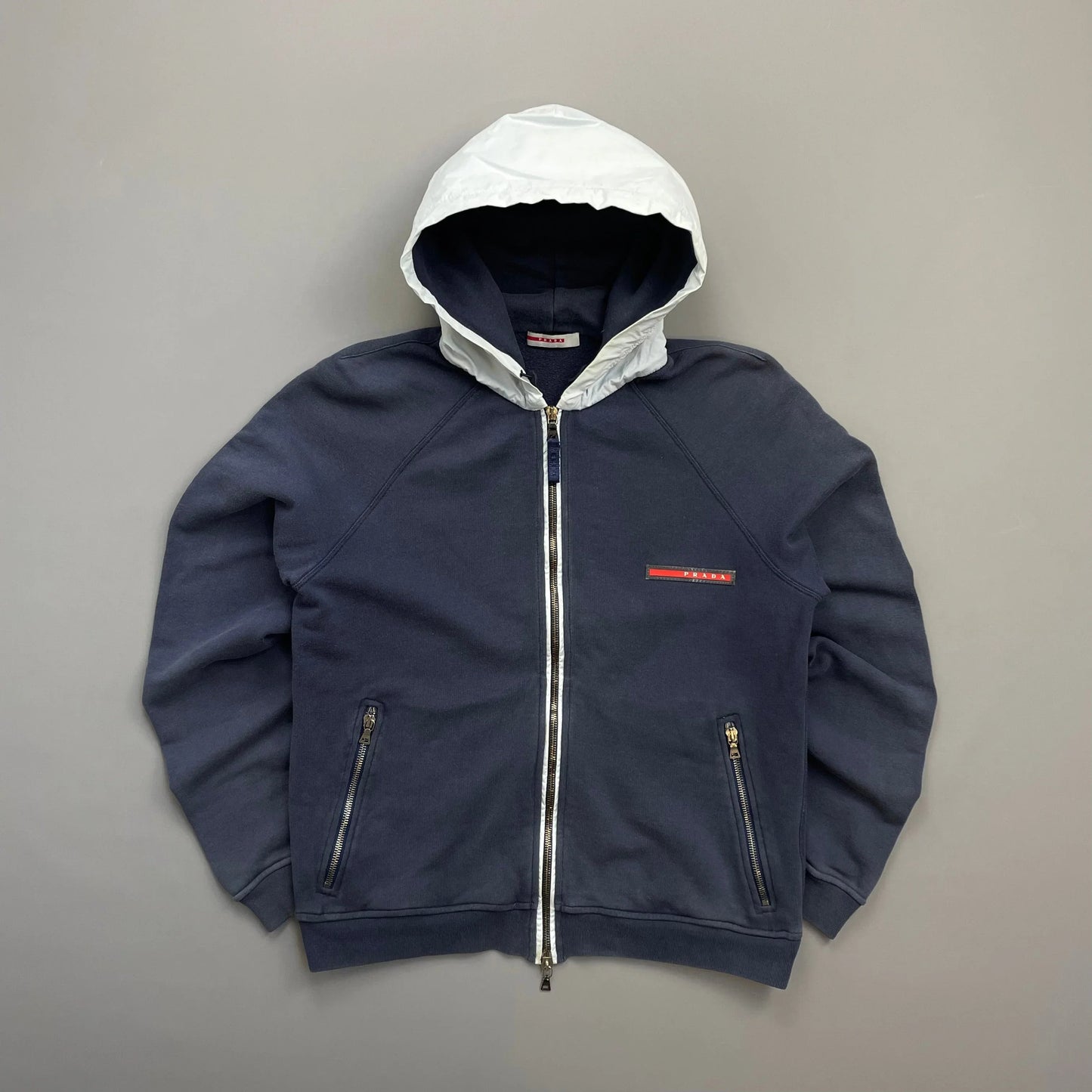Prada Sport Navy 2006 White Cotton Hoodie