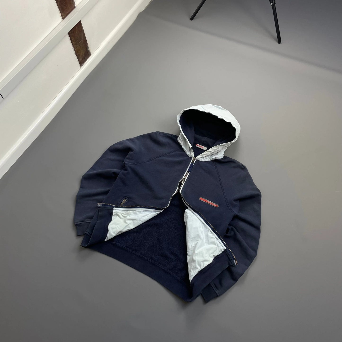 Prada Sport Navy 2006 White Cotton Hoodie