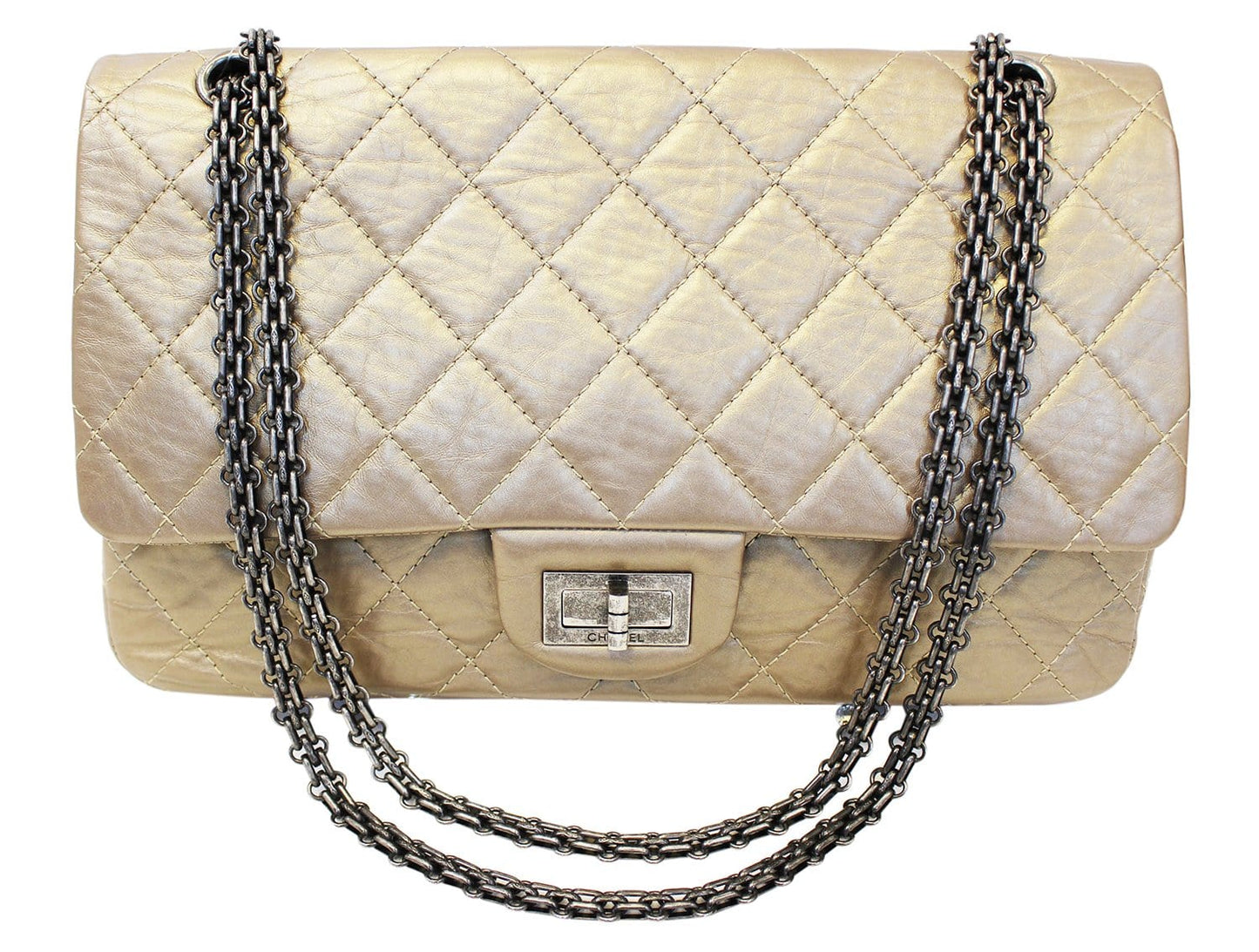 CHANEL Bronze 2.55 Reissue Quilted Classic  Leather 225 Flap Bag