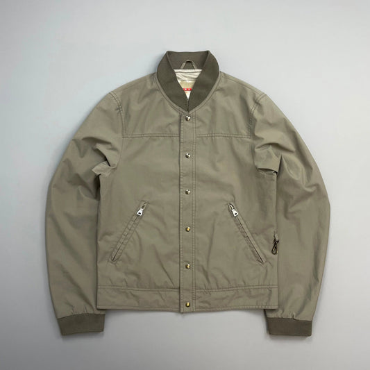 Prada Sport Grey Brown 00s Goretex Lightweight Button-Through Bomber Jacket