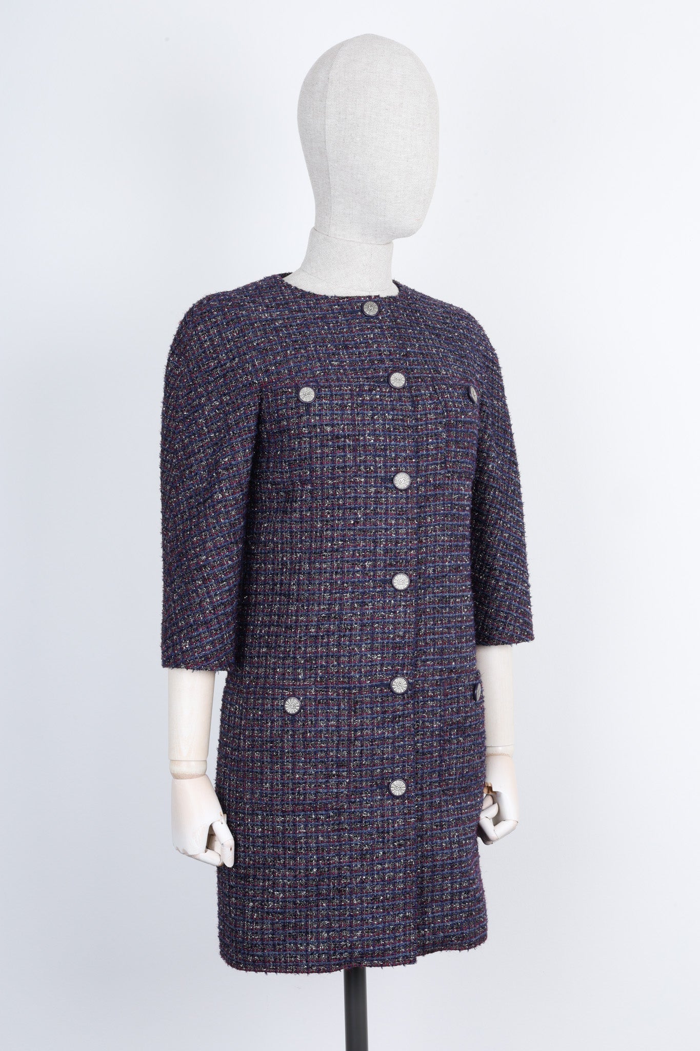 CHANEL 2014 Tweed Coat Purple