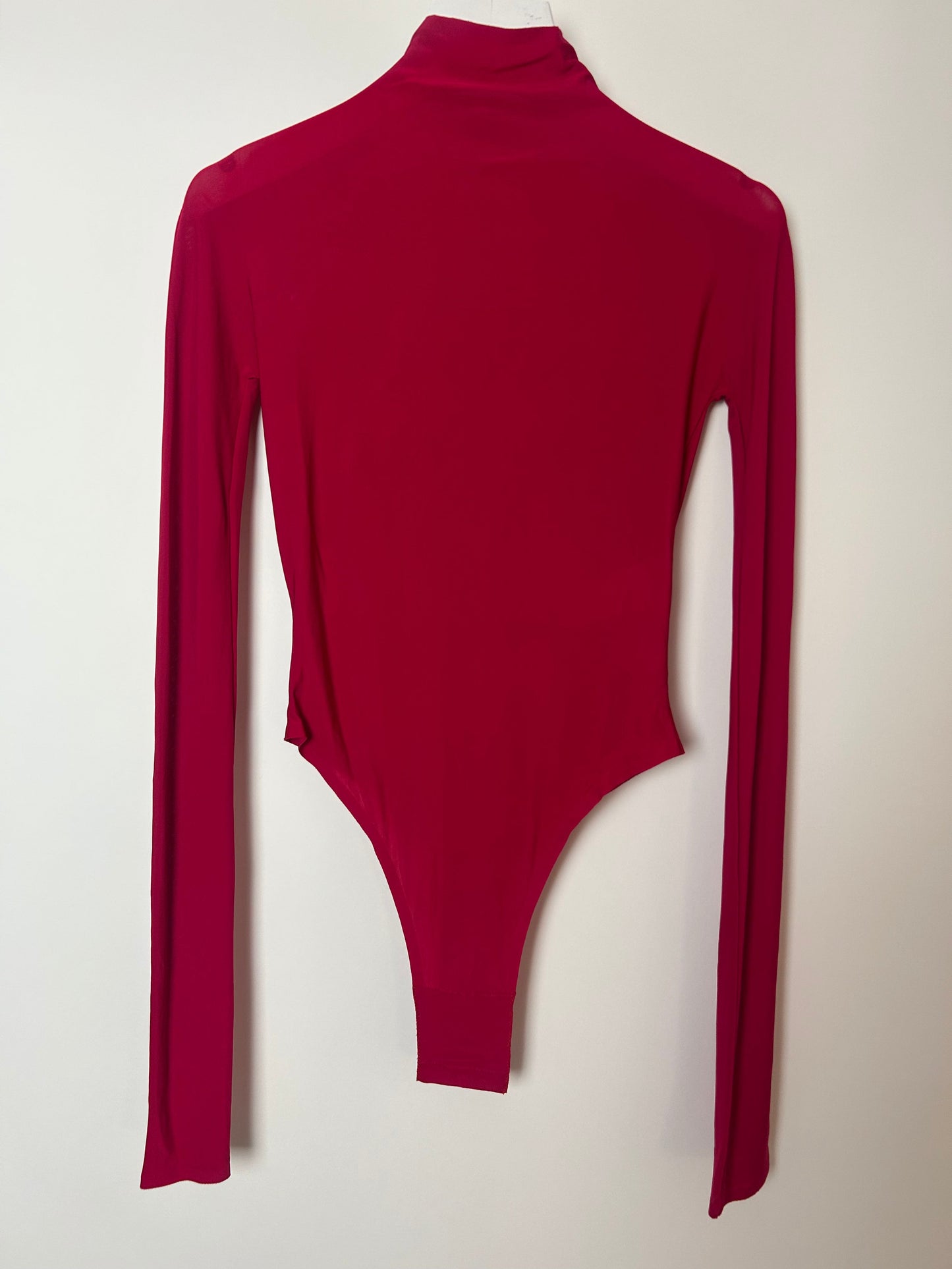 Ala•a Fuschia Turtleneck Jersey Long-Sleeve Bodysuit Size FR 34 (UK 6) RRP £810