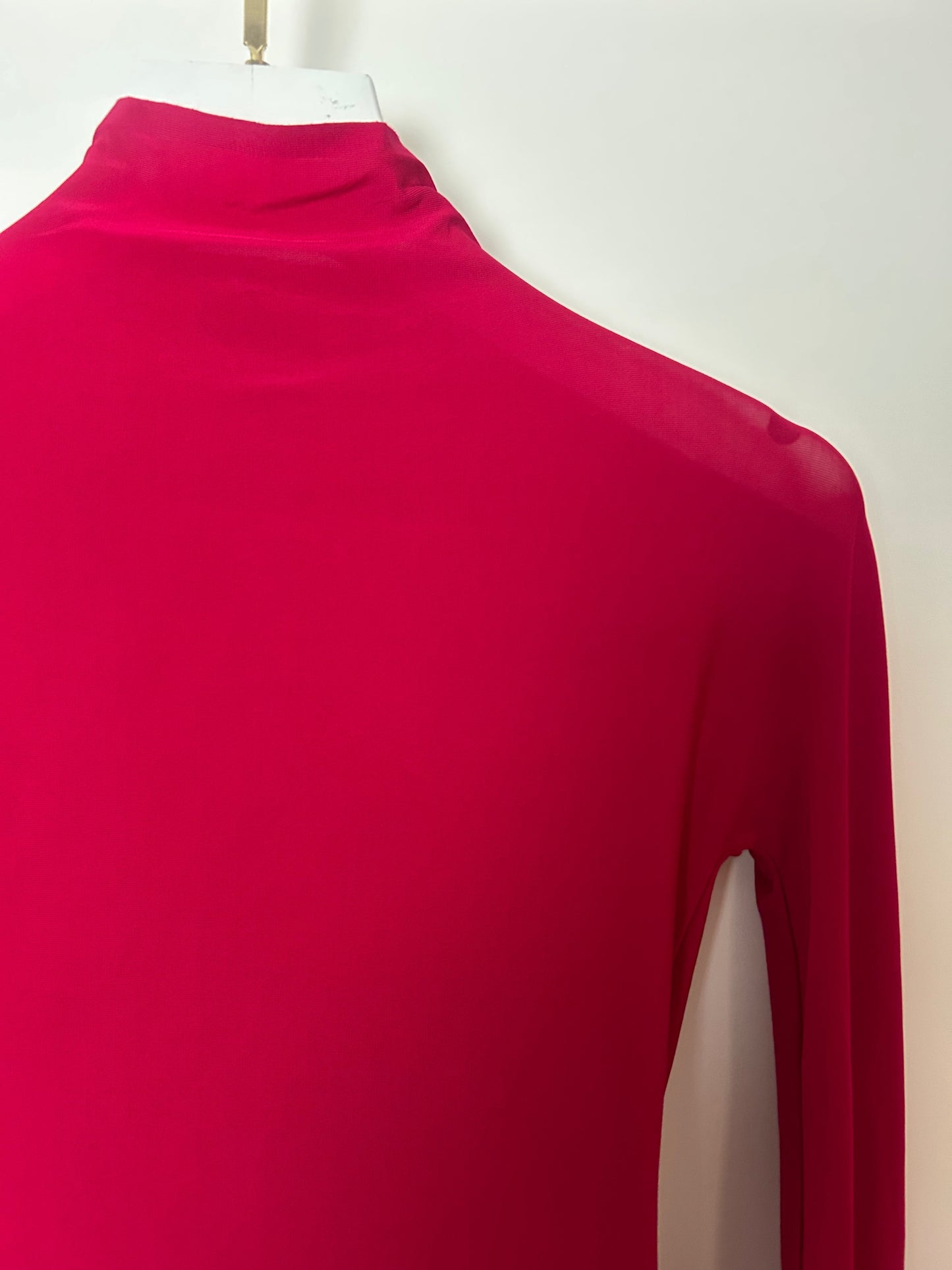Ala•a Fuschia Turtleneck Jersey Long-Sleeve Bodysuit Size FR 34 (UK 6) RRP £810