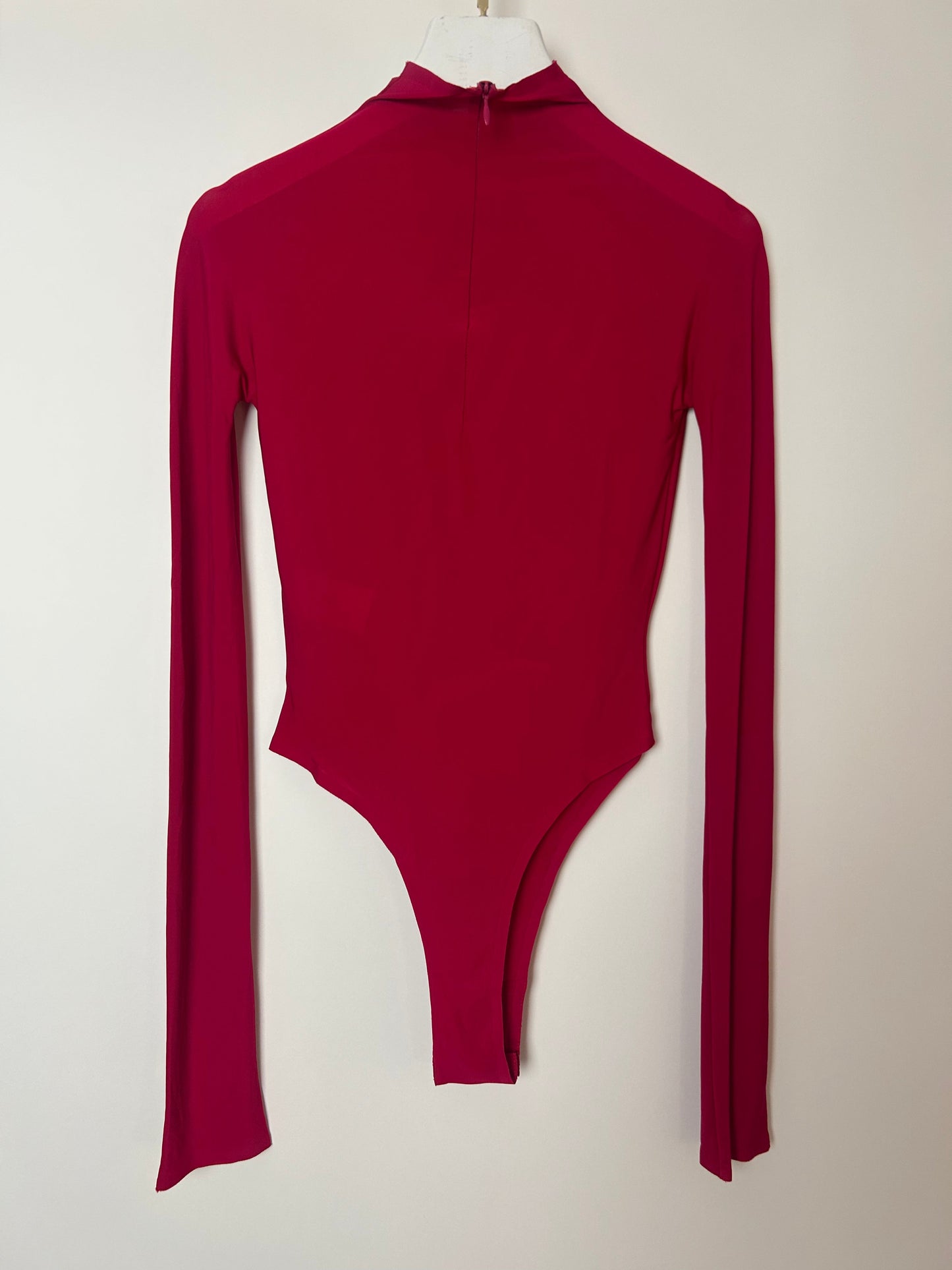 Ala•a Fuschia Turtleneck Jersey Long-Sleeve Bodysuit Size FR 34 (UK 6) RRP £810
