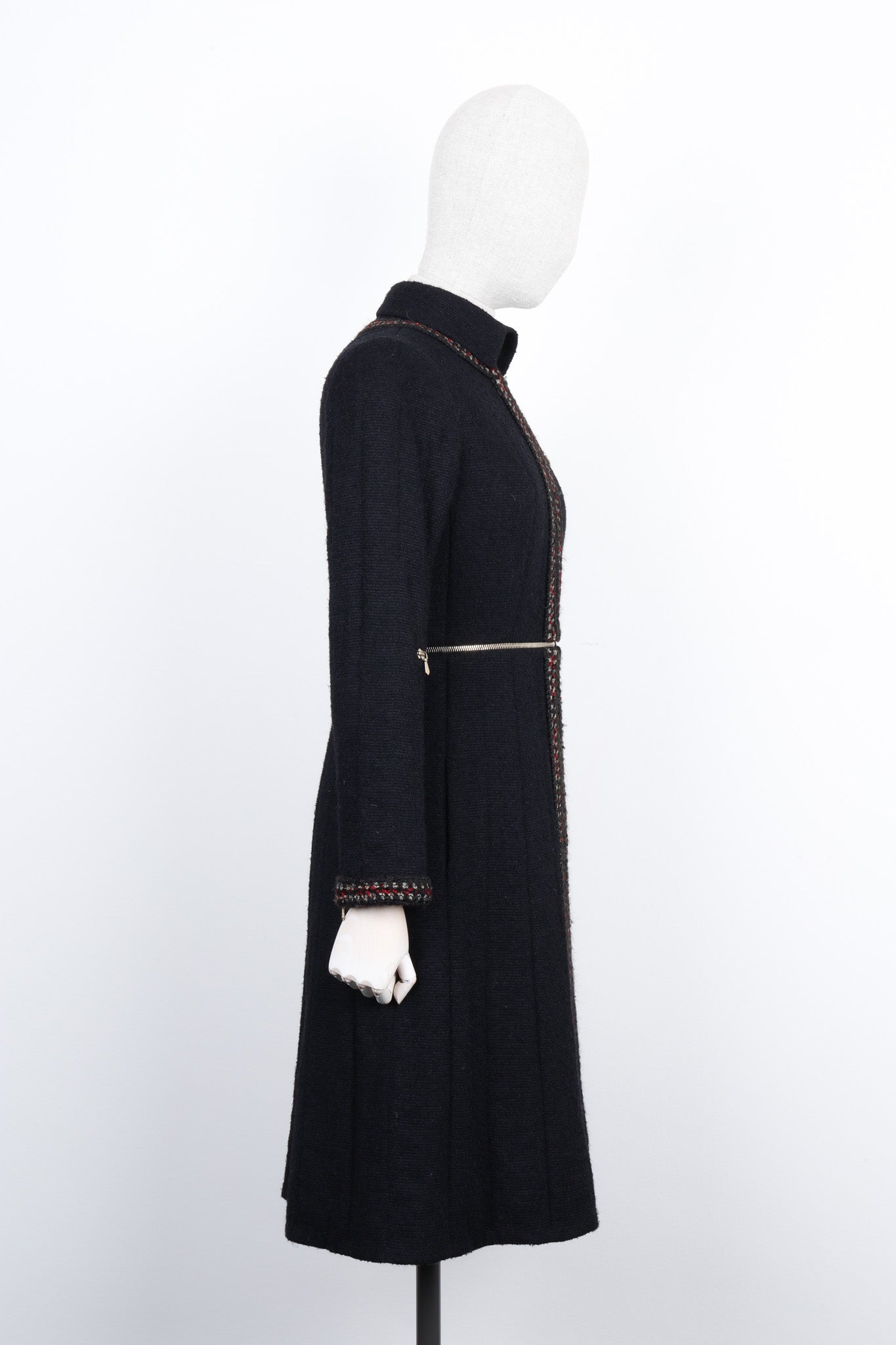 CHANEL Paris Shanghai Zip Details Coat Black