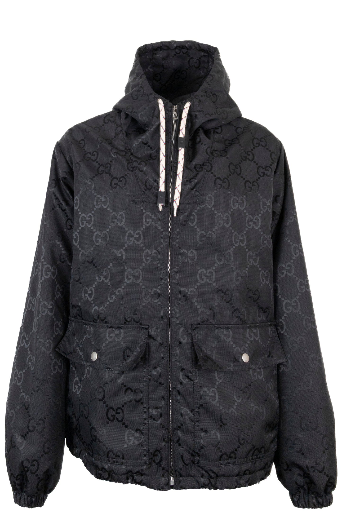 GUCCI Supreme Print Zip Jacket Black