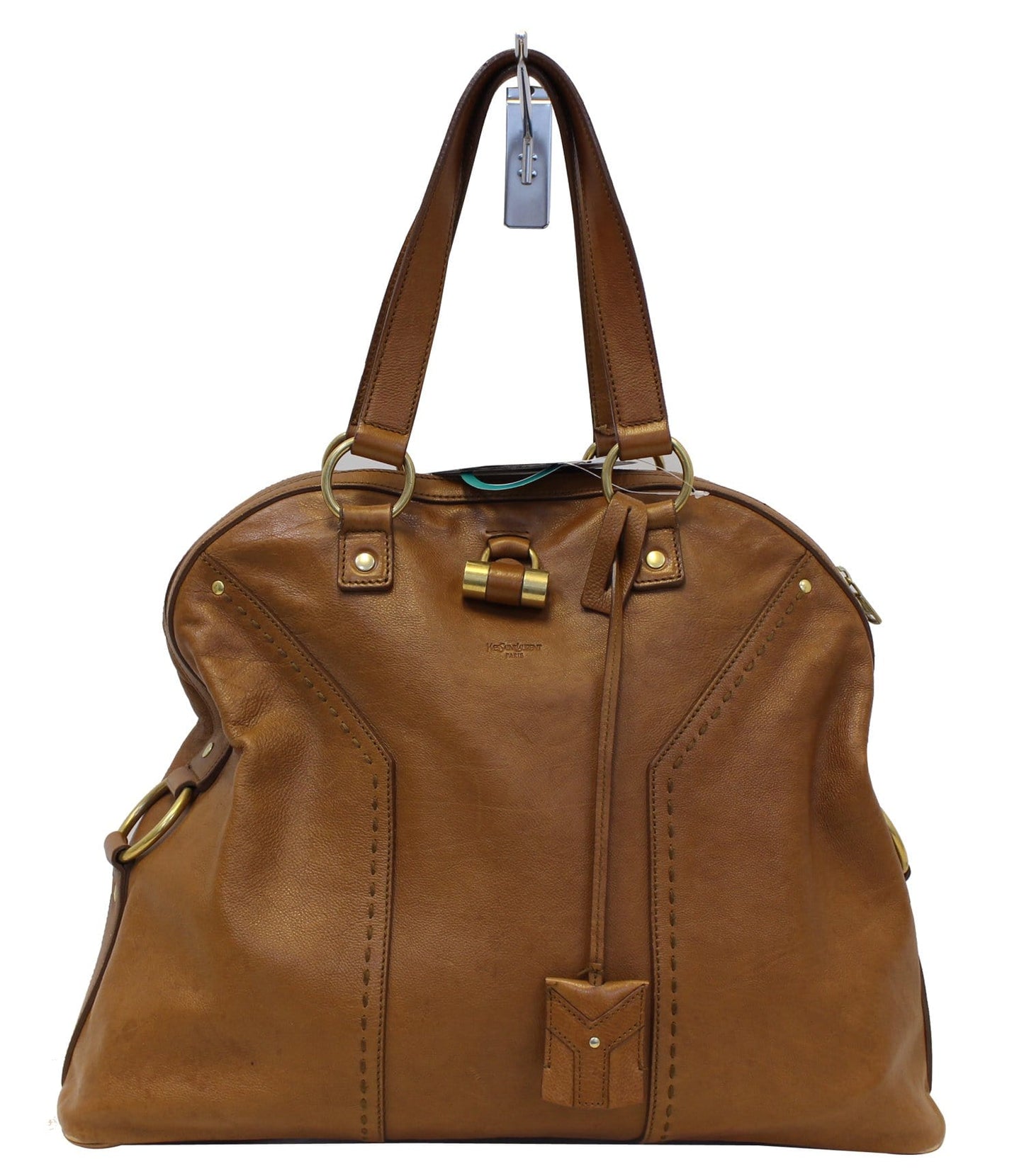 Yves Saint Laurent M  Brown Leather Satchel Bag
