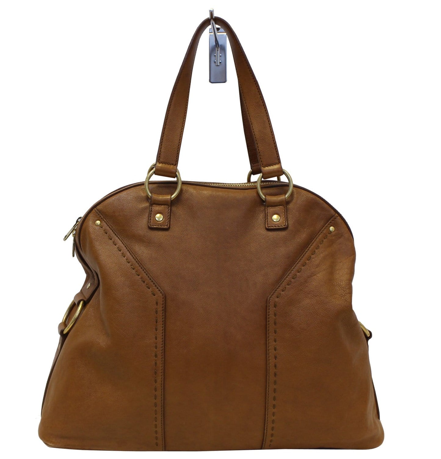 Yves Saint Laurent M  Brown Leather Satchel Bag