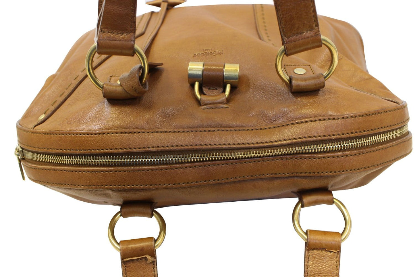 Yves Saint Laurent M  Brown Leather Satchel Bag