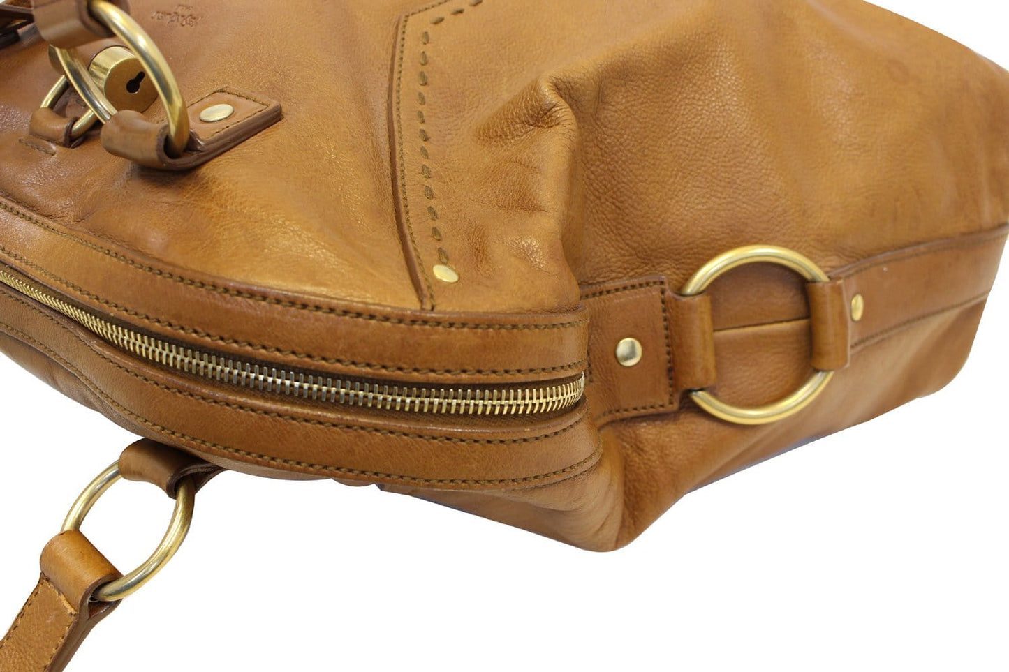 Yves Saint Laurent M  Brown Leather Satchel Bag