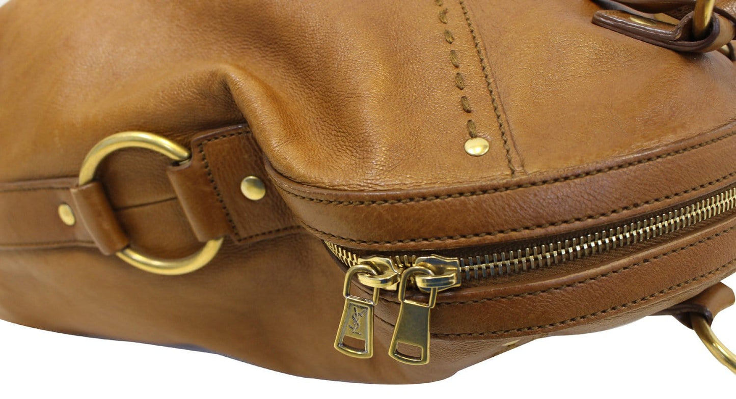 Yves Saint Laurent M  Brown Leather Satchel Bag