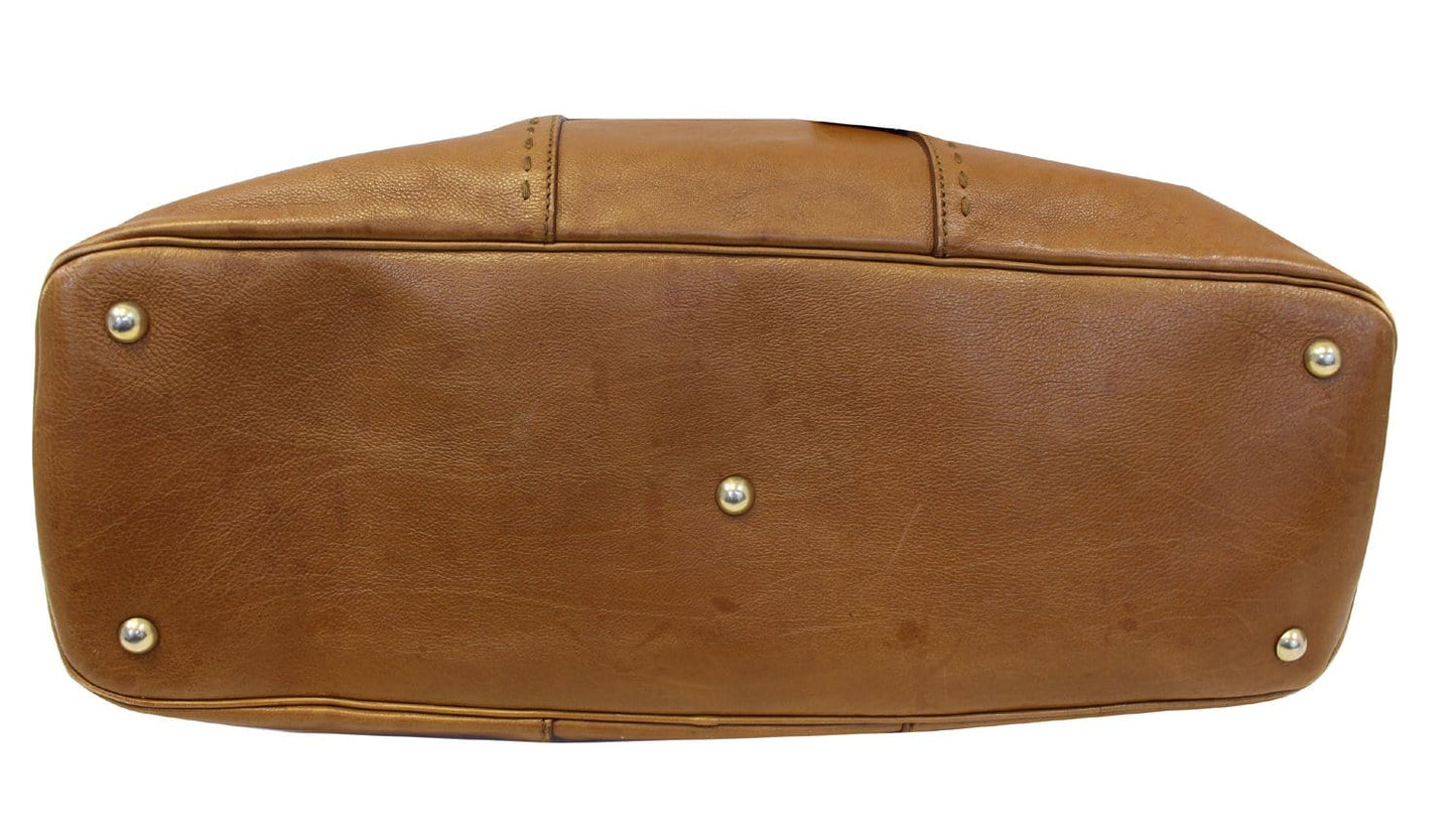 Yves Saint Laurent M  Brown Leather Satchel Bag