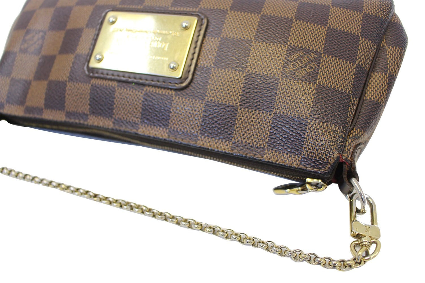 LOUIS VUITTON Damier Ebene Pochette Eva Clutch Shoulder Crossbody Bag