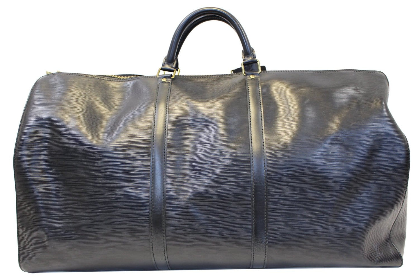 LOUIS VUITTON Boston Bag Epi Leather Black Keepall 60