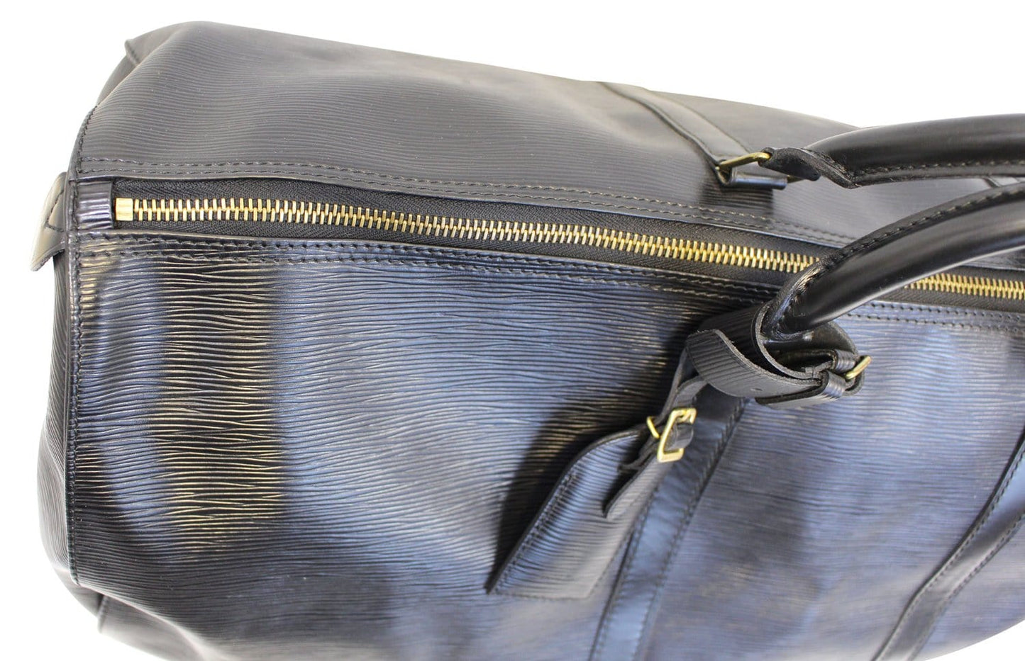 LOUIS VUITTON Boston Bag Epi Leather Black Keepall 60