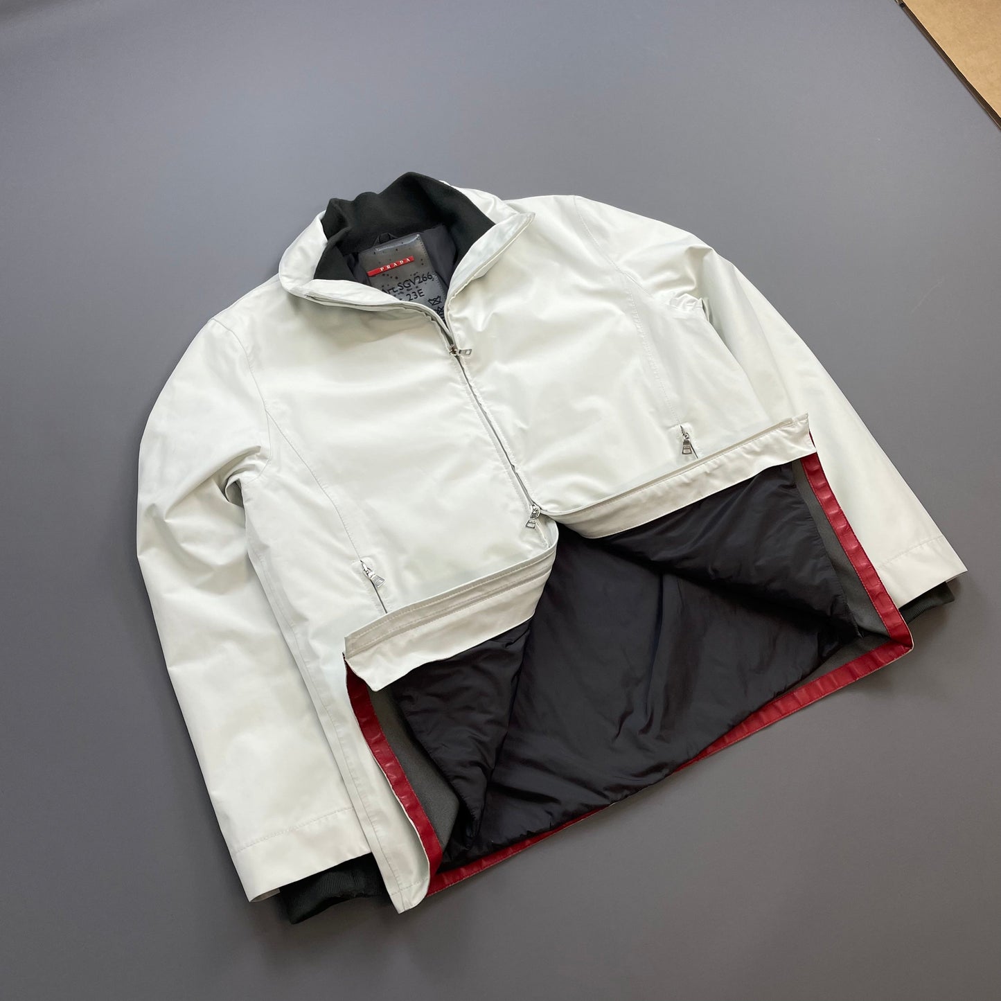 Prada Sport White 00s Goretex 3-in-1 Nylon Padded Bomber Liner & Trench Overcoat