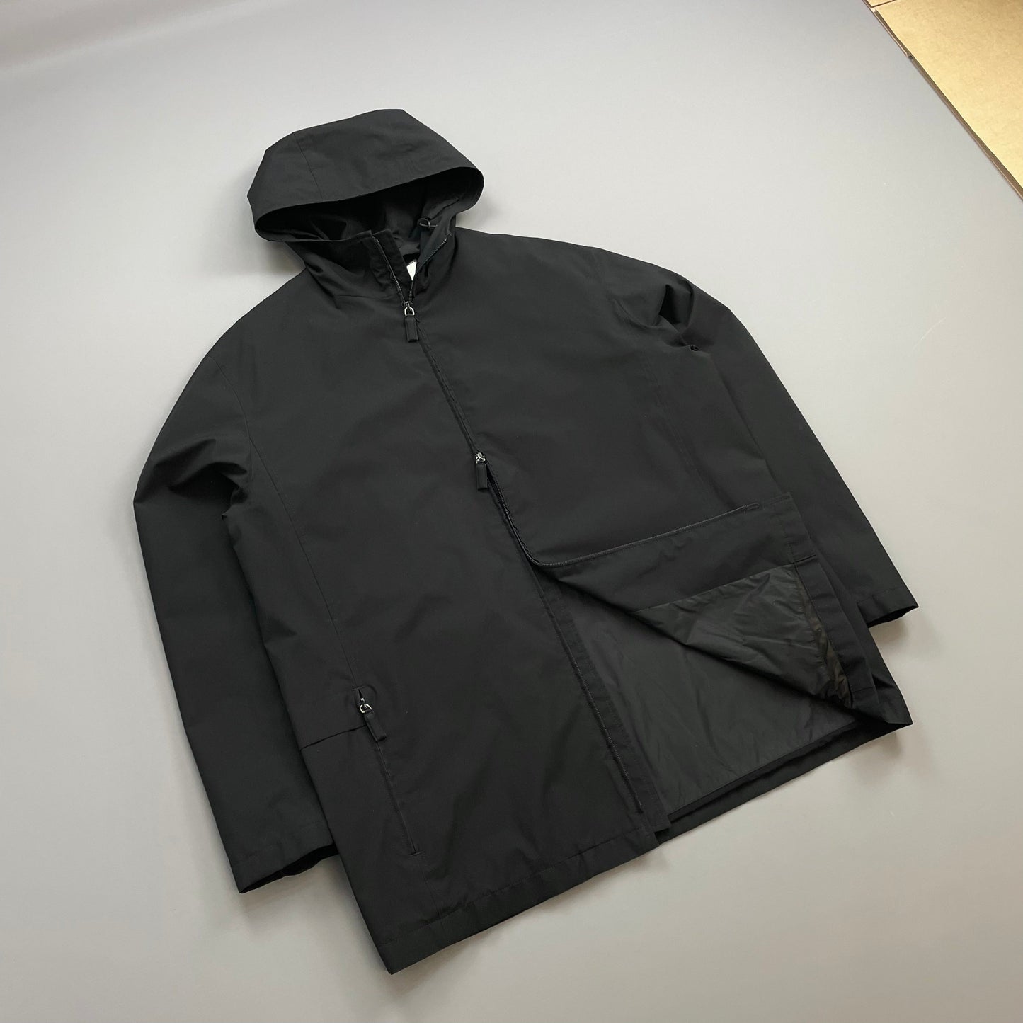 Prada Sport Black 00s Technical Multi-Pocket Goretex Hooded Parka Jacket