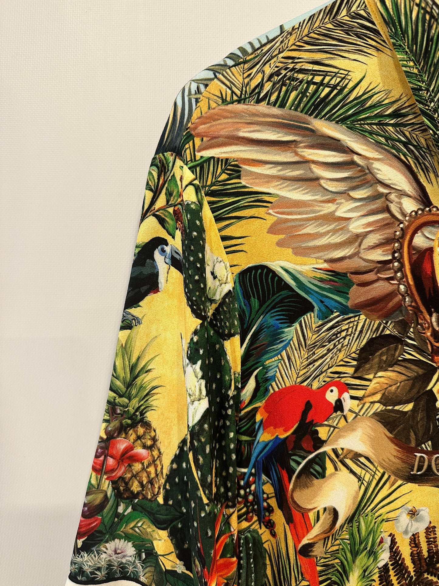Dolce & Gabbana Yellow & Green Floral Print Shirt with Matching Tro rs Set Size IT 38/IT 46 (UK 6/14)