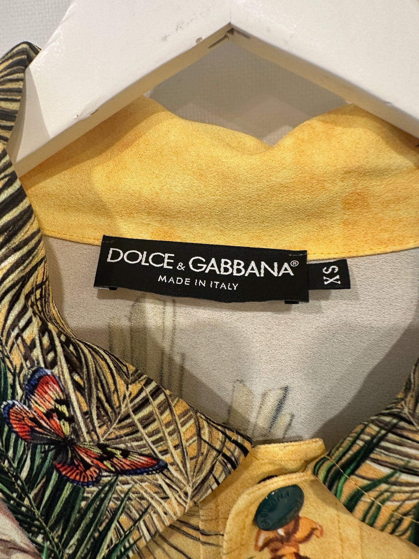 Dolce & Gabbana Yellow & Green Floral Print Shirt with Matching Tro rs Set Size IT 38/IT 46 (UK 6/14)