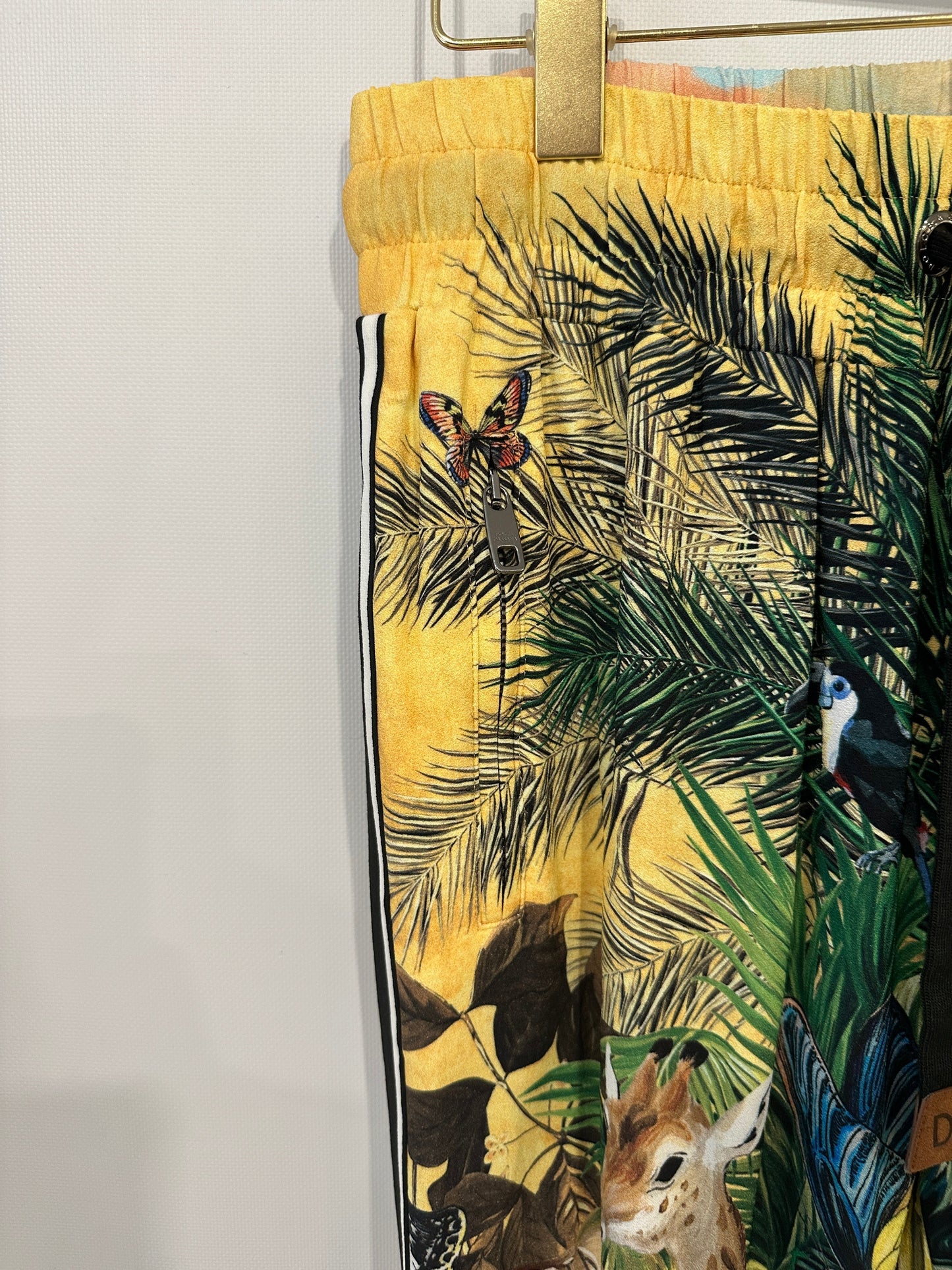 Dolce & Gabbana Yellow & Green Floral Print Shirt with Matching Tro rs Set Size IT 38/IT 46 (UK 6/14)