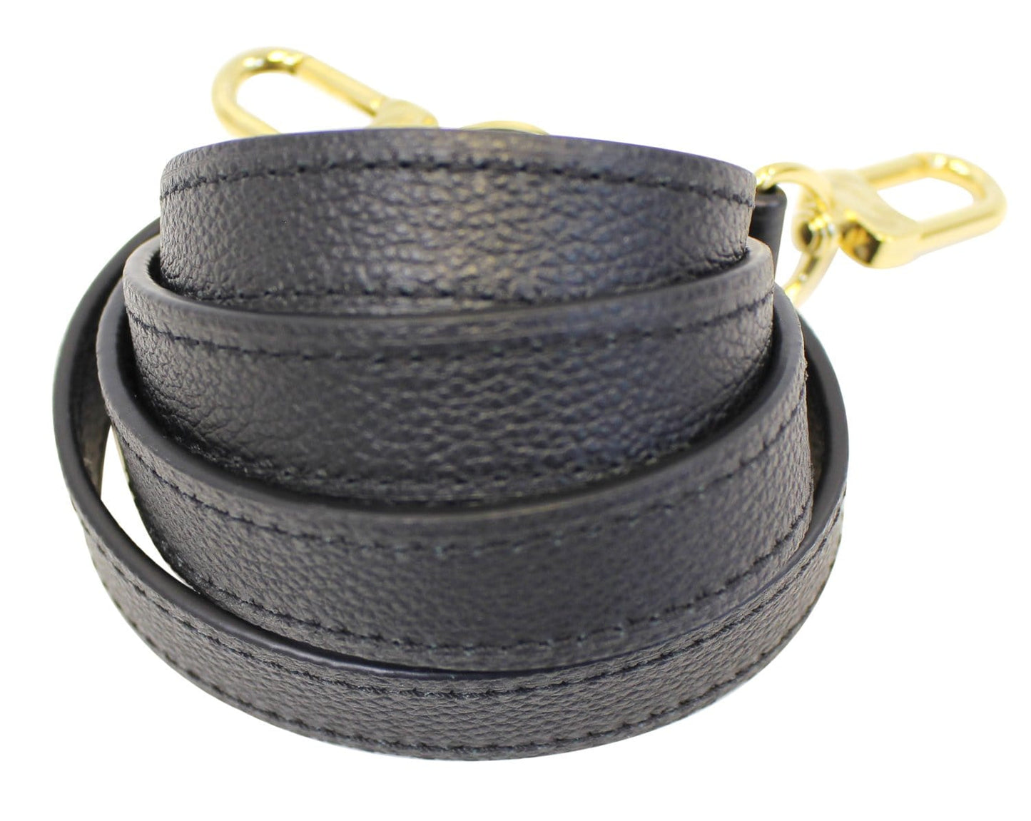 LOUIS VUITTON Shoulder Strap  Leather Black