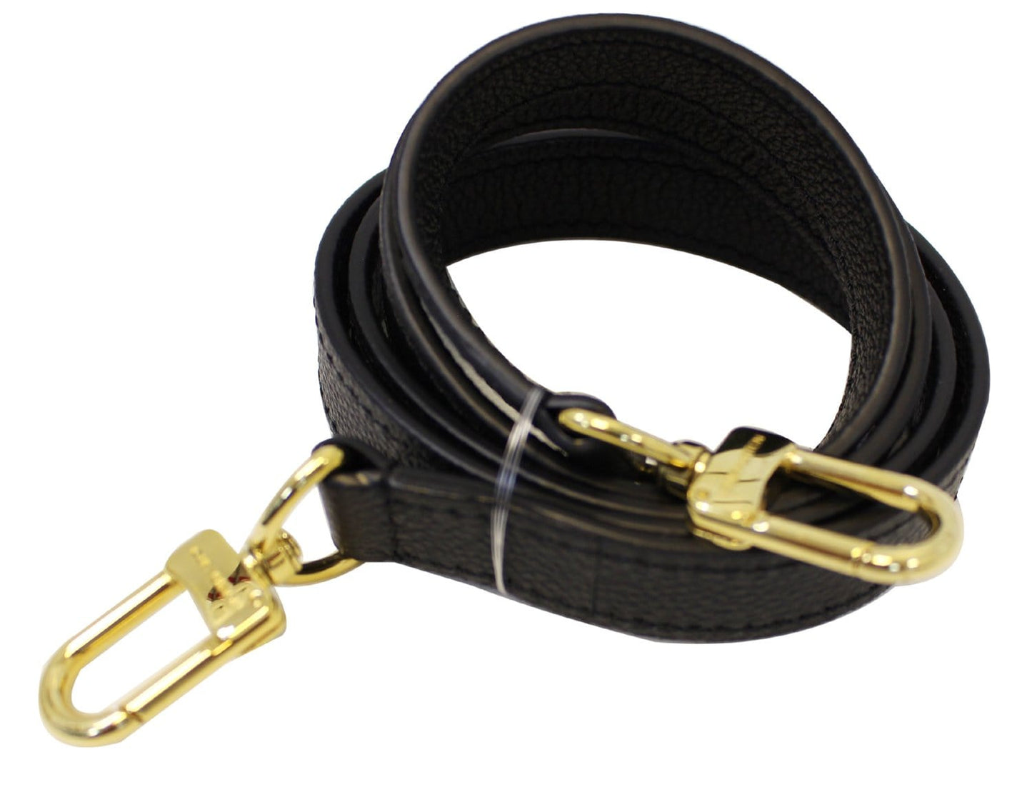 LOUIS VUITTON Shoulder Strap  Leather Black