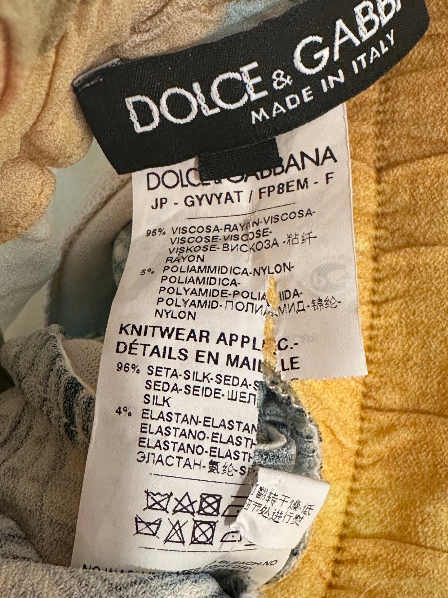 Dolce & Gabbana Yellow & Green Floral Print Shirt with Matching Tro rs Set Size IT 38/IT 46 (UK 6/14)