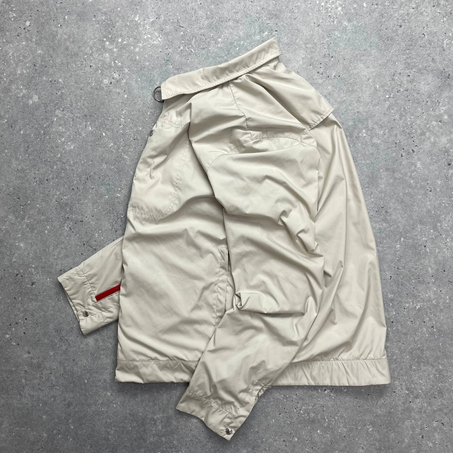 Prada Cream Harrington Two-Way Zip Jacket Tg50
