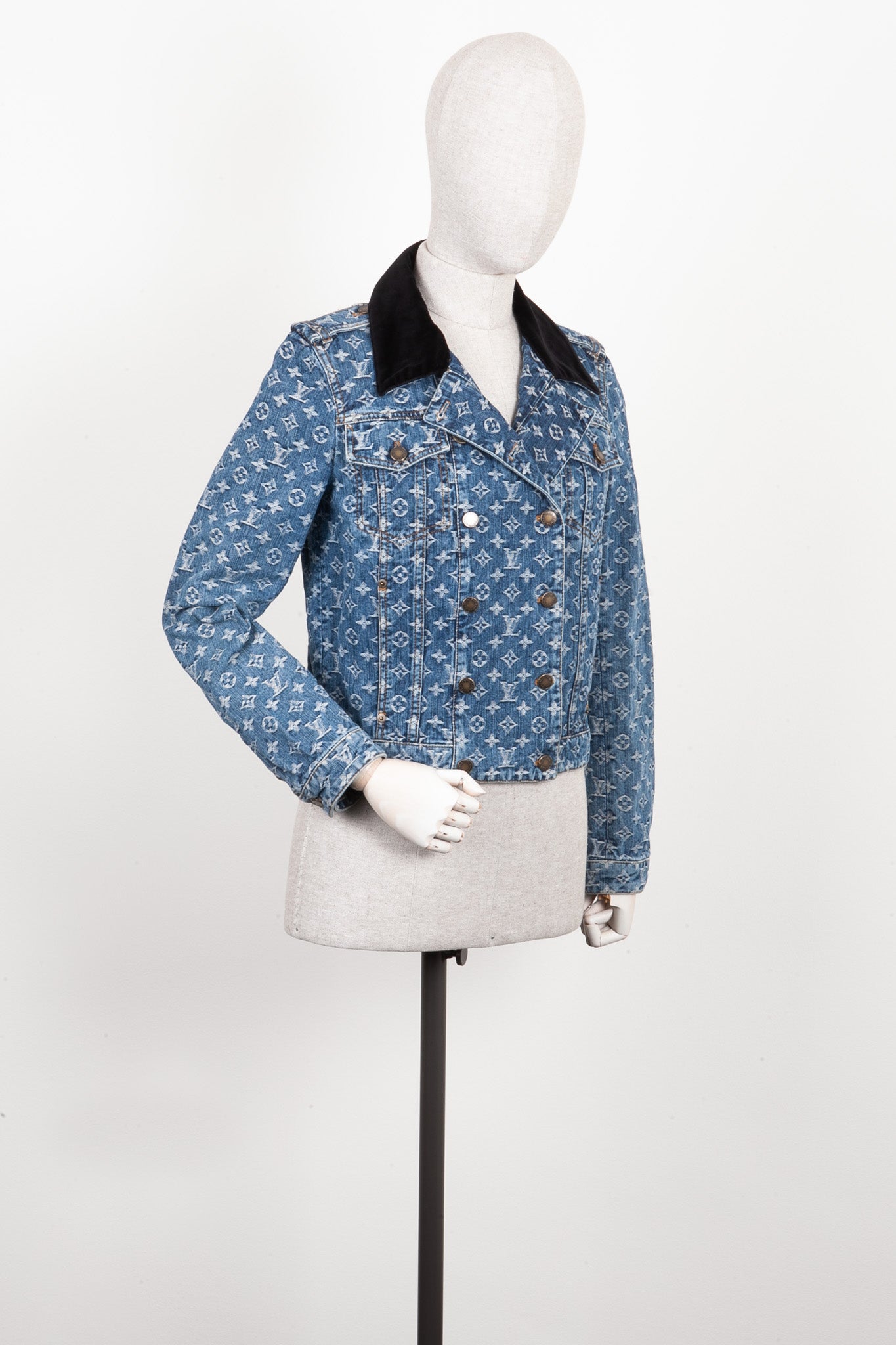 LOUIS VUITTON Monogram Jacket Denim Blue