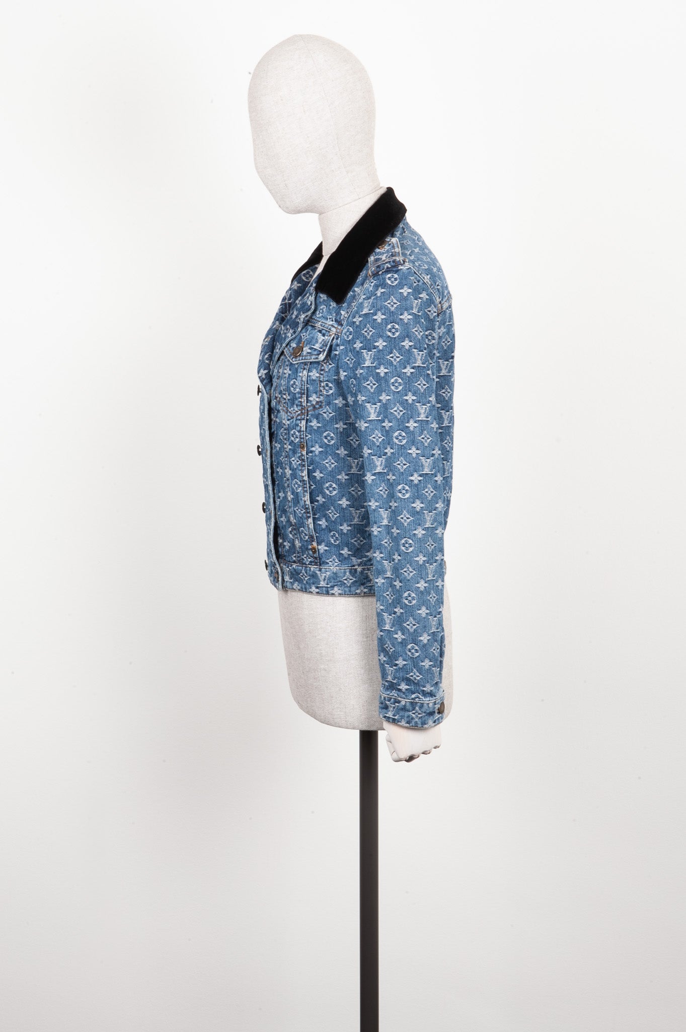 LOUIS VUITTON Monogram Jacket Denim Blue