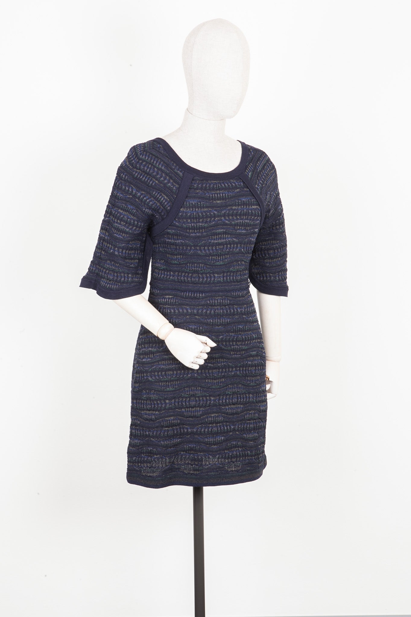 CHANEL Knit Dress Blue