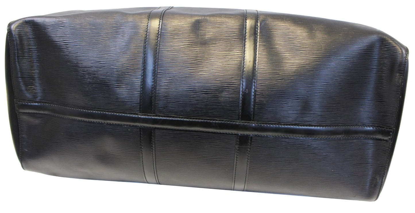 LOUIS VUITTON Boston Bag Epi Leather Black Keepall 60
