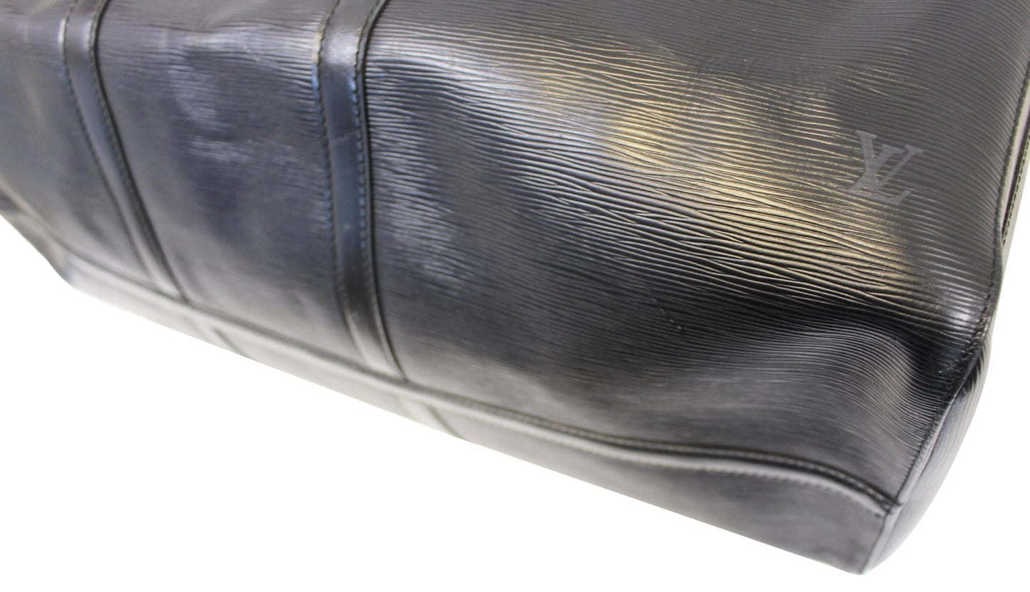 LOUIS VUITTON Boston Bag Epi Leather Black Keepall 60