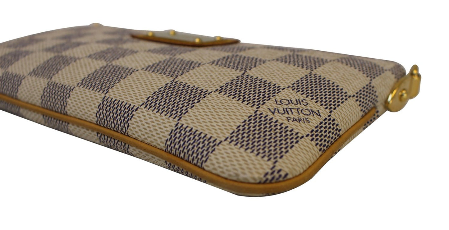 LOUIS VUITTON Damier Azur Pochette Milla MM Clutch Pouch