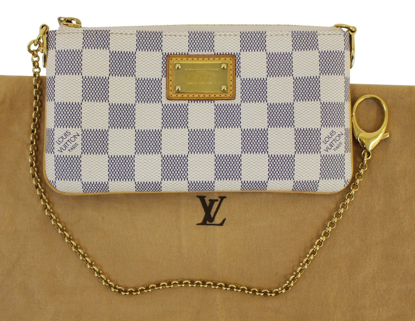 LOUIS VUITTON Damier Azur Pochette Milla MM Clutch Pouch