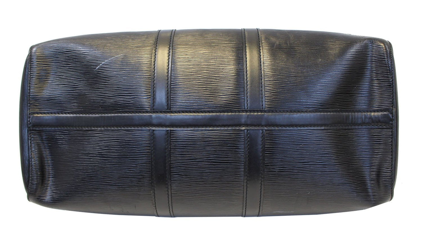 LOUIS VUITTON Epi Leather Black Keepall 45 Boston Satchel Bag