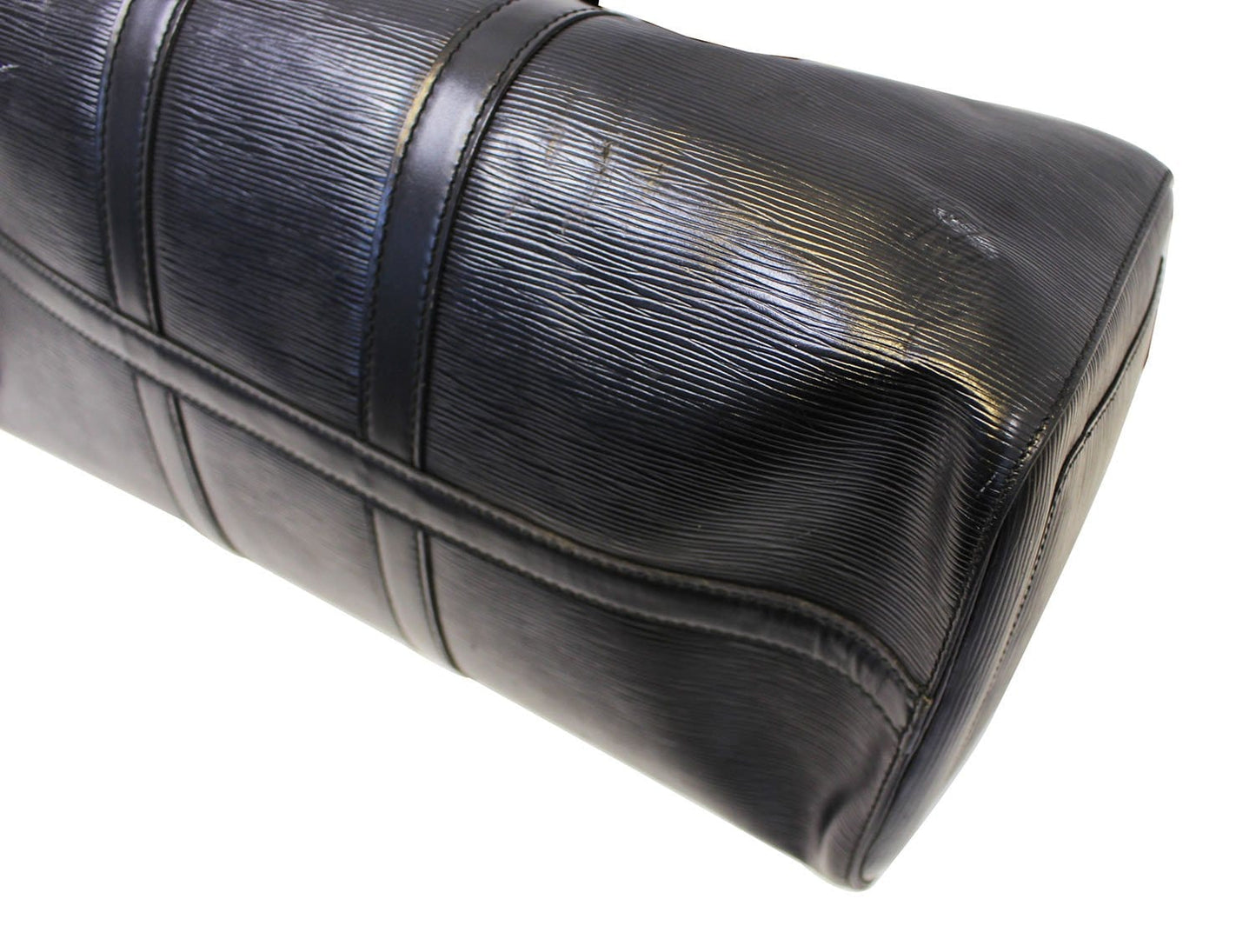 LOUIS VUITTON Epi Leather Black Keepall 45 Boston Satchel Bag