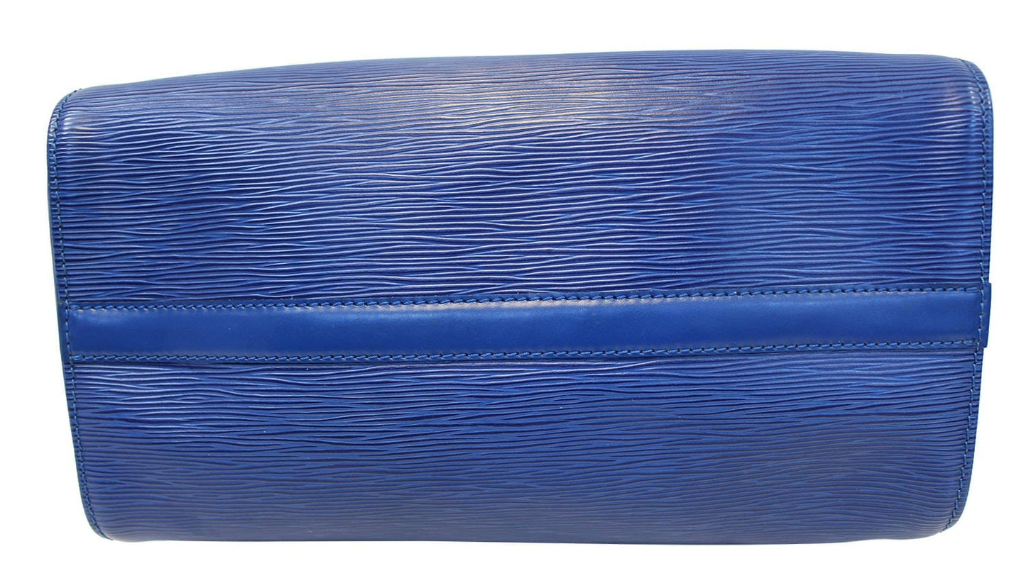 LOUIS VUITTON   Epi Leather Blue Speedy 30 Satchel Bag