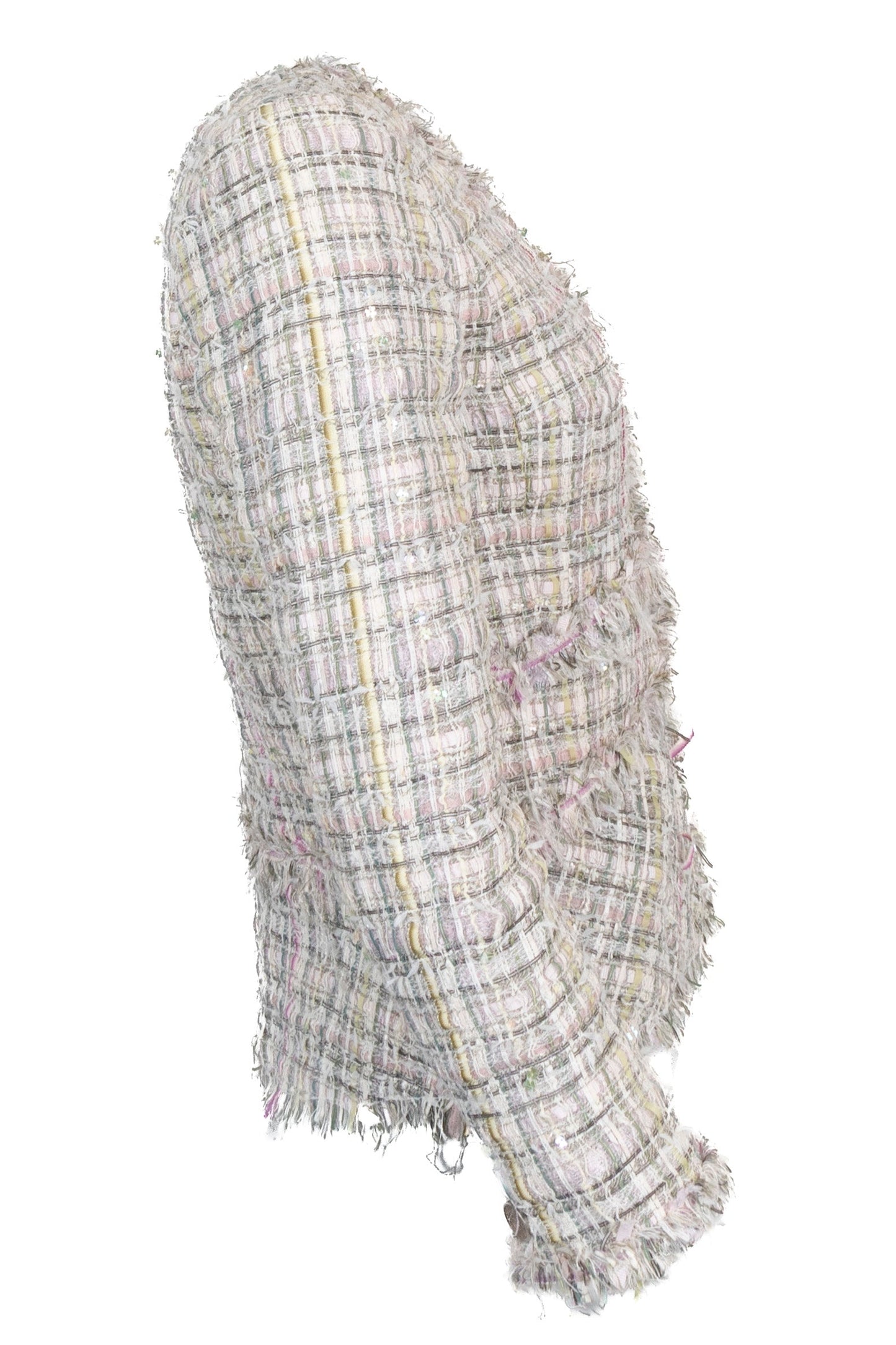 CHANEL 2005 Fantasy Tweed Jacket Grey Pink