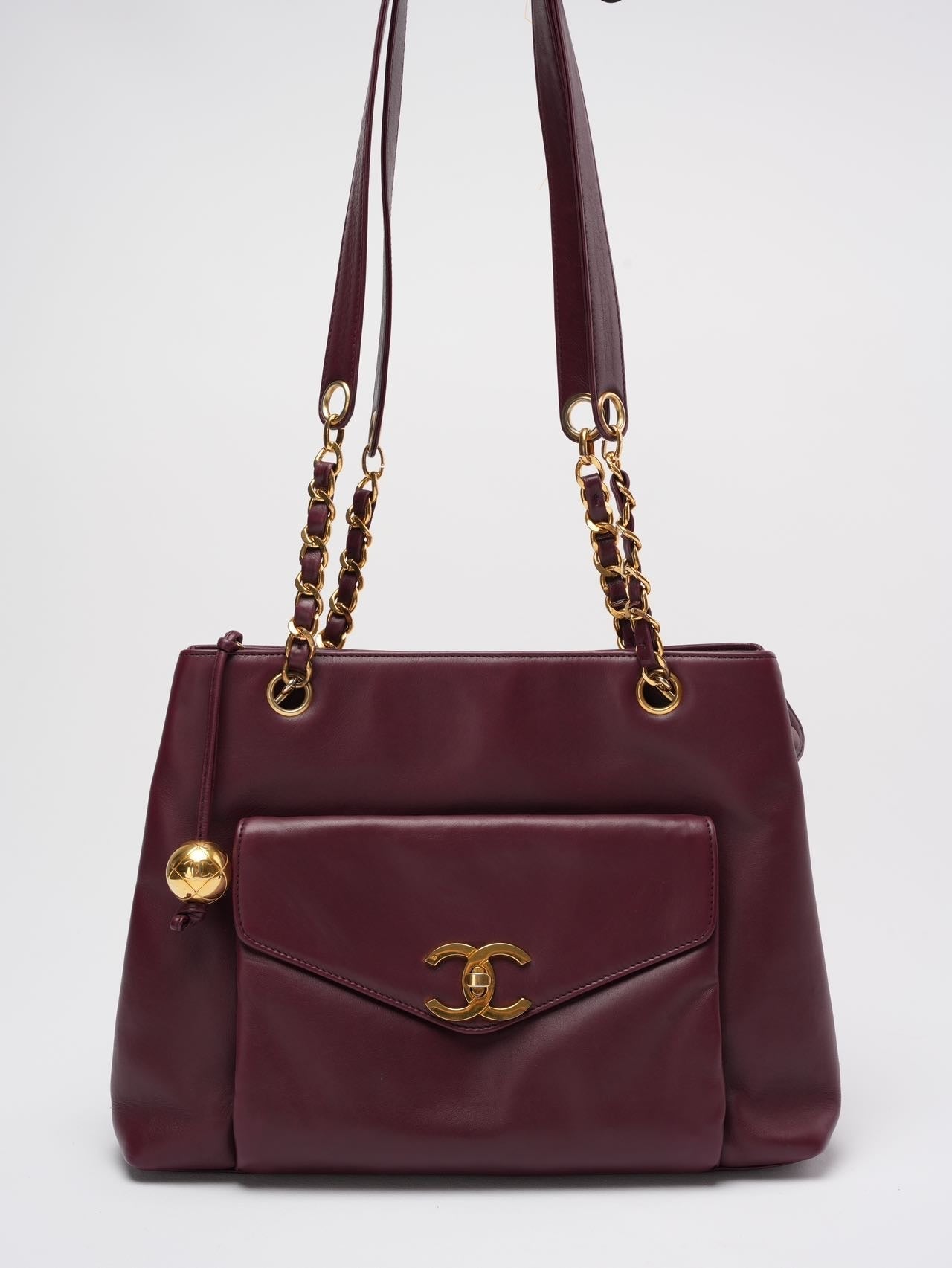 Chanel   Timeless Tote Burgundy Red