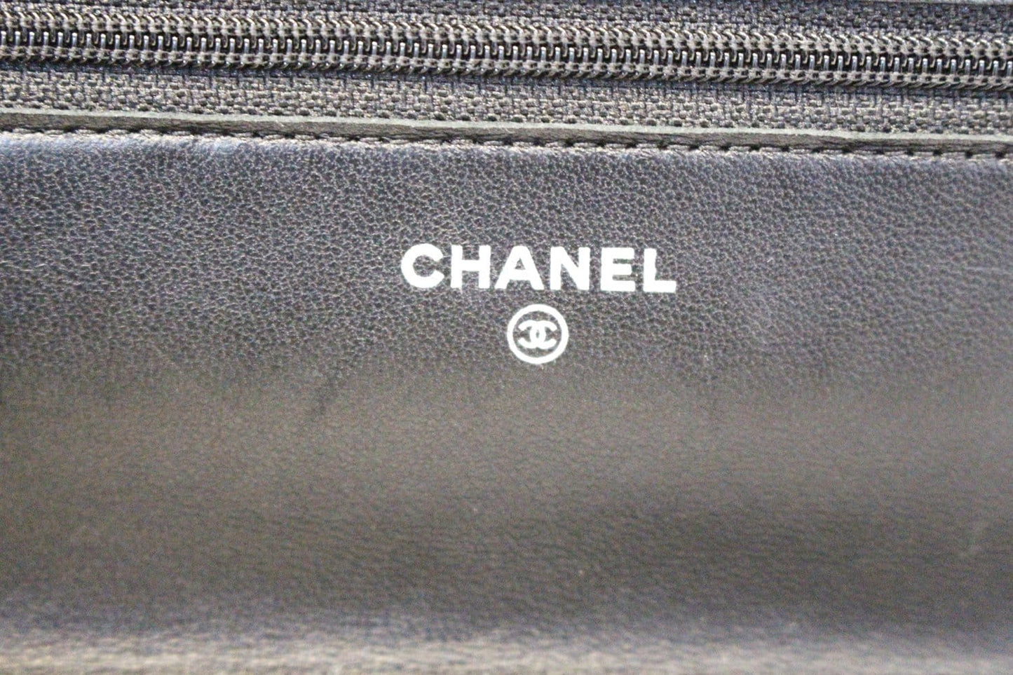 CHANEL Black  Wallet On Chain WOC Clutch Crossbody Bag