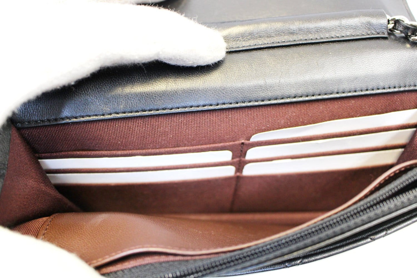 CHANEL Black  Wallet On Chain WOC Clutch Crossbody Bag