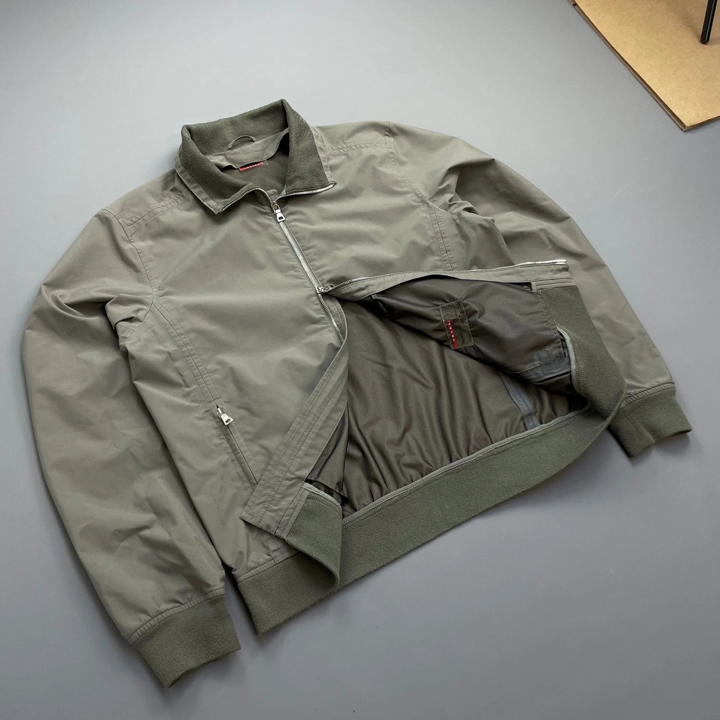 Prada Sport Grey Goretex Windbreaker Harrington Jacket