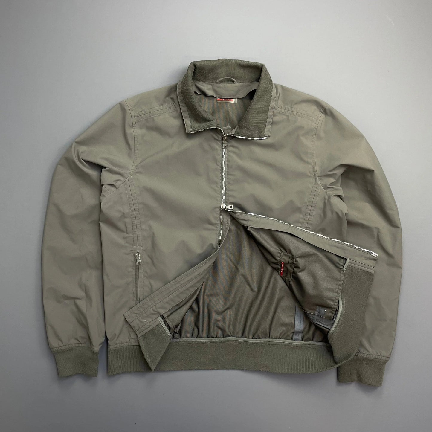 Prada Sport Grey Goretex Windbreaker Harrington Jacket