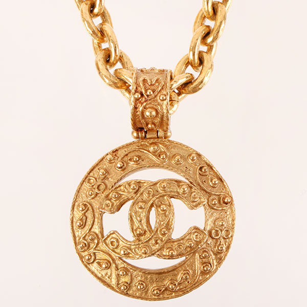 Chanel 1994 Made Round Cc Mark Necklace