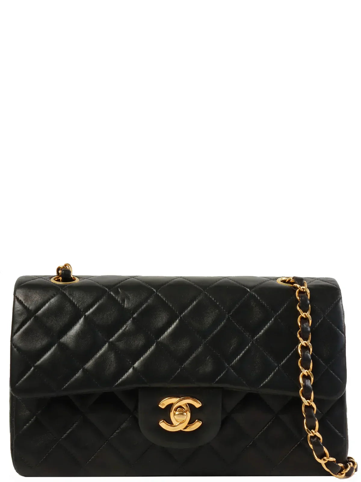 CHANEL Around 1997 Made Classic Flap Chain Bag 23Cm Black