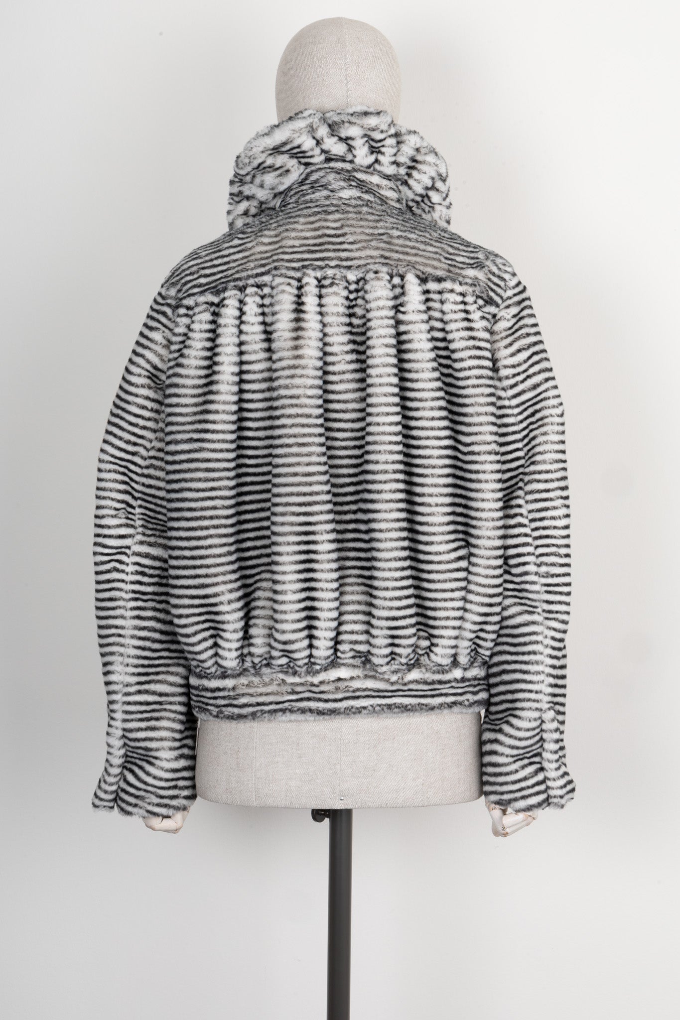 CHANEL Striped Faux Fur Jacket FW20/21